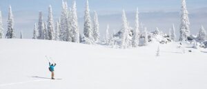 Skier in the back country at Tamarack Resort in Idaho