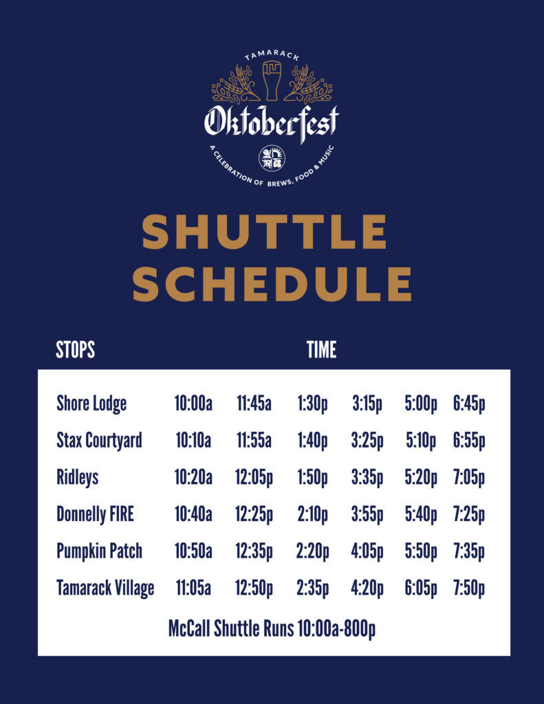 oktoberfest 2026 shuttle schedule