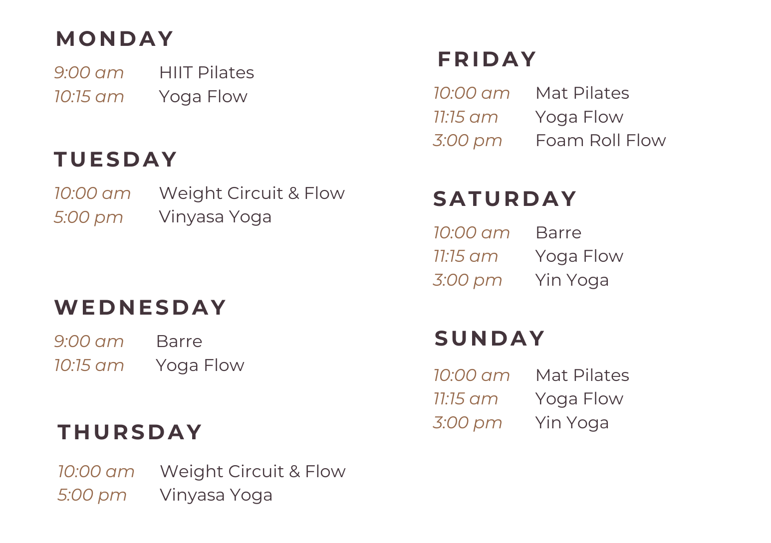 april elevation studio class schedule at tamarack resort